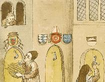 Wappen hängen über den Türen
